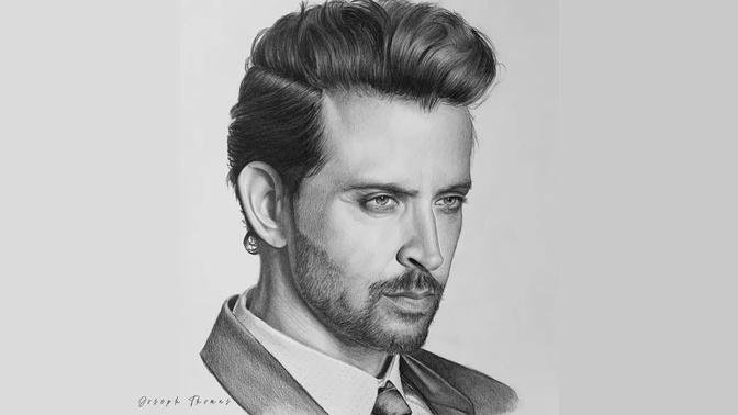 Portrait Drawing Time-lapse | Drawing Hrithik Roshan, Pencil Drawing