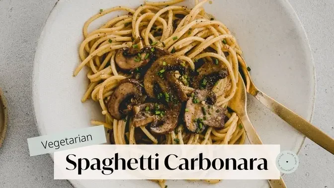 Vegetarian Carbonara with Mushrooms | Aline Made