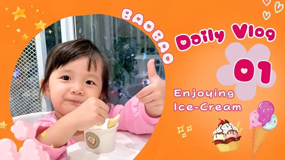 BaoBao ViVu Daily Vlog 01: Enjoying Ice-cream with Pama | Thưởng thức kem ngon cùng Ba Mẹ