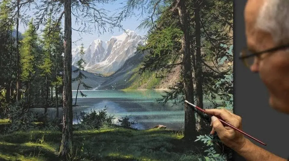 瑞士阿爾卑斯山（夏日風景）藝術家 - Viktor Yushkevich