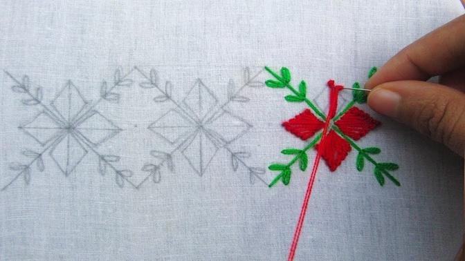 Hand Embroidery, Latest Border Line Embroidery, Border Design For Dresses