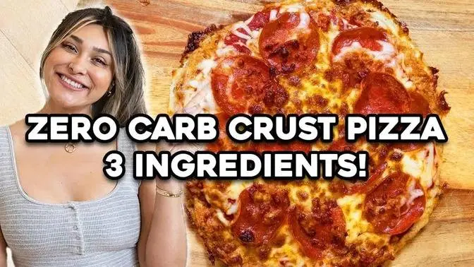 15 Min Airfryer Zero Carb Crust Pizza Made with 3 Ingredients I What I ...