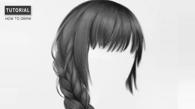 How to draw Realistic Hair - Tutorial Pencil Drawing