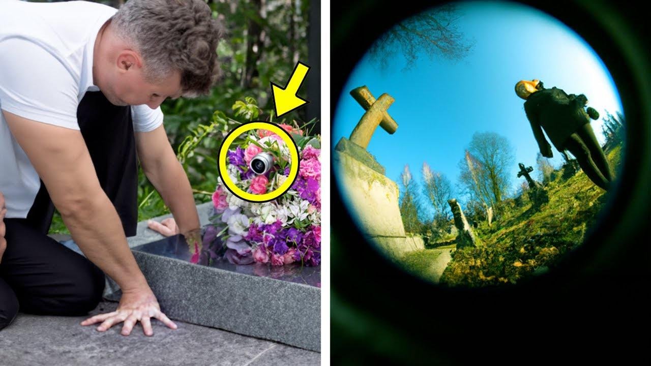 Man Hides A Camera At Mother Tombstone - Calls Police When He Sees What Strange Woman Did