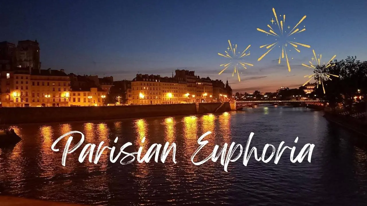 In the world's most romantic city, Parisians await the fireworks in a beautiful atmosphere