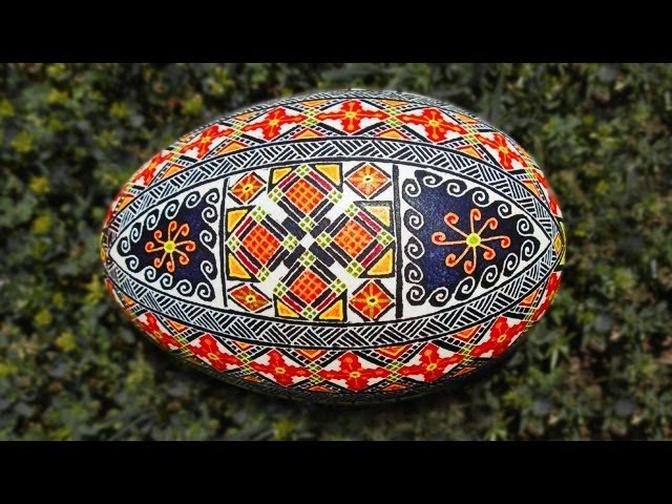 Learn How to Dye & Color Easter Eggs - Decorate Ukraine Ukrainian Pysanky Pysanka Intermediate Egg