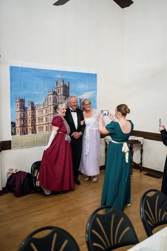The photo booth at the Regency ball. (Courtesy of <a href="https://www.instagram.com/sprucestudiofilms/">Brett Edwards</a> via <a href="https://www.instagram.com/worlds.of.hope/">Katie Cook</a>)