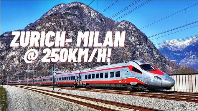 HIGH SPEED train UNDER the Alps via Gotthard Base Tunnel! Zurich to Milan first class trip @ 250km_h