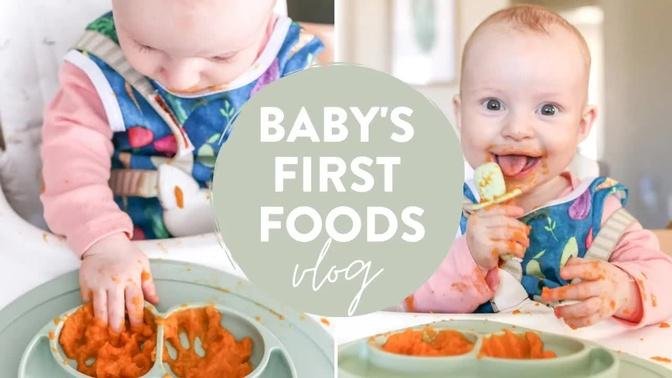 BABY’S FIRST FOODS | BLW, Homemade Purees + Baby Food Meal Prep!