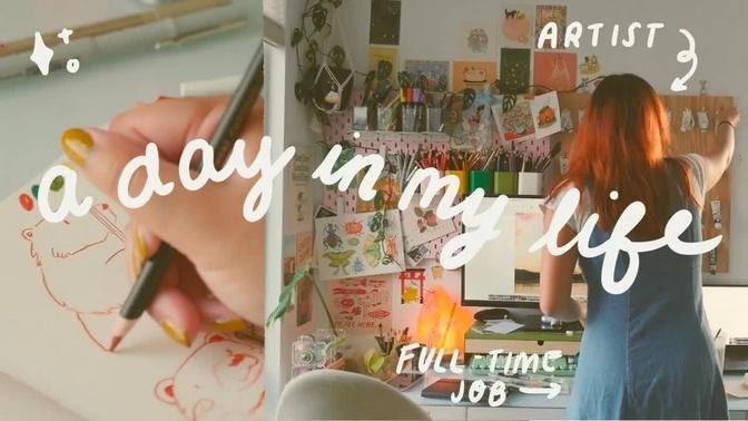 day in the life of a part-time artist ♡ studio vlog