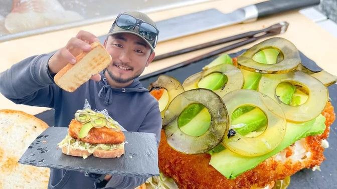 Expert Level Cooking on the Beach | Halibut + Kelp Pickle Sandwich