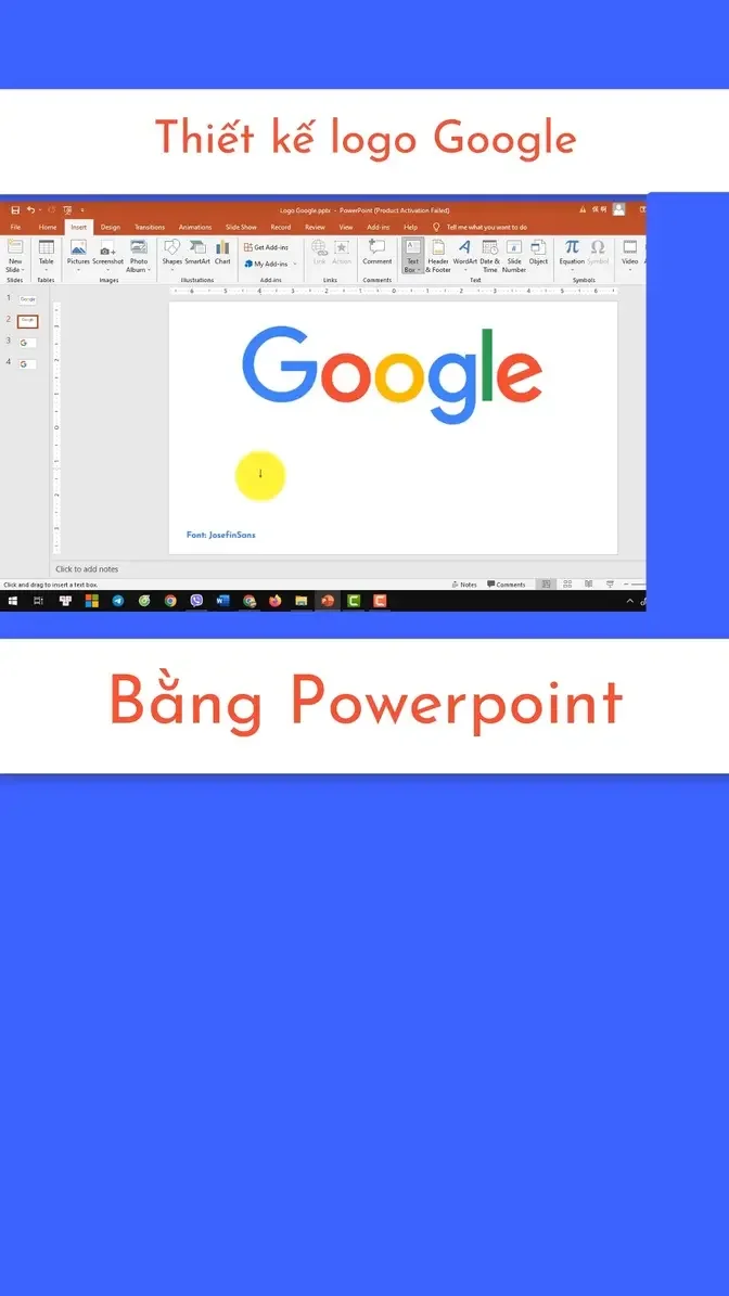 Thiết kế logo Google bằng PowerPoint: \