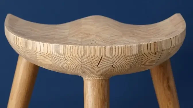 Power-Carved Patterned Plywood Stool | Videos | Michael Alm | Gan Jing ...