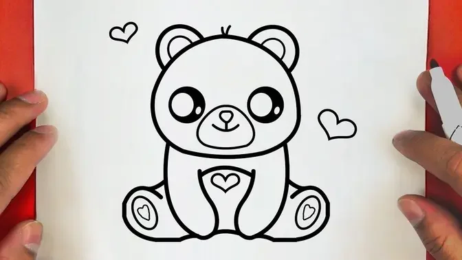 how to draw a cute teddy bear step by step