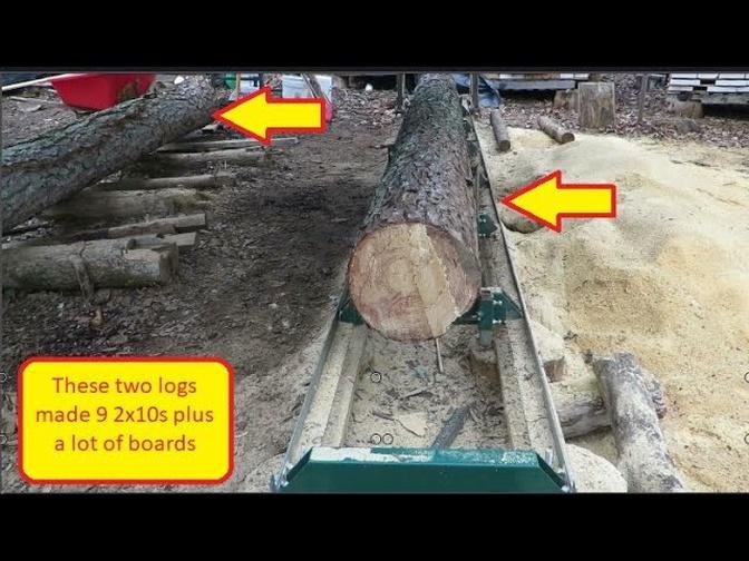 Eps.#136 Pt 2: Back into big lumber: Milling two large pine logs on my ...