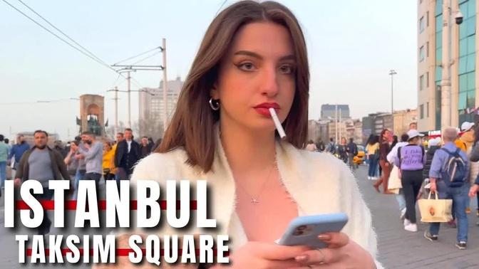 Istanbul 2022 Taksim Square Walking Tour 2 April|4k UHD 60fps