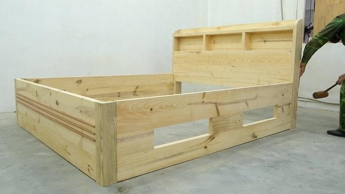 Perfect Woodworking Ideas With Carpenter's Skillful Workmanship - Build A Simple Bed With Low Cost