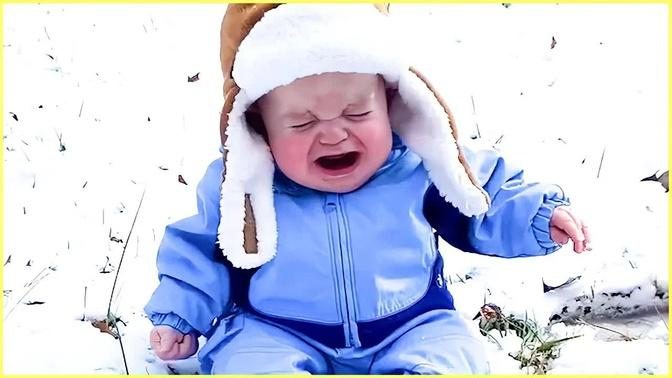 Cute Babies Playing in the Snow First Time Compilation