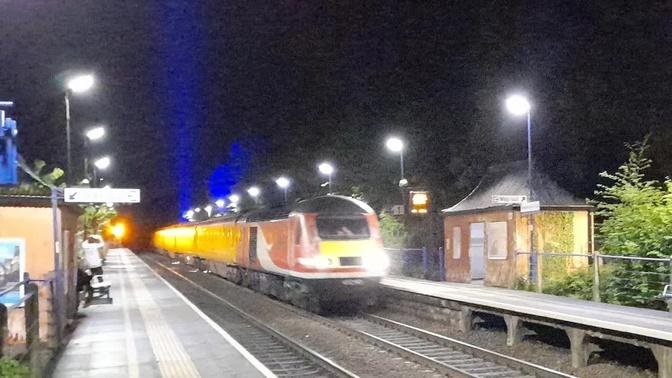 The Shining Blue Light Into The Night On The Network Rail HST.