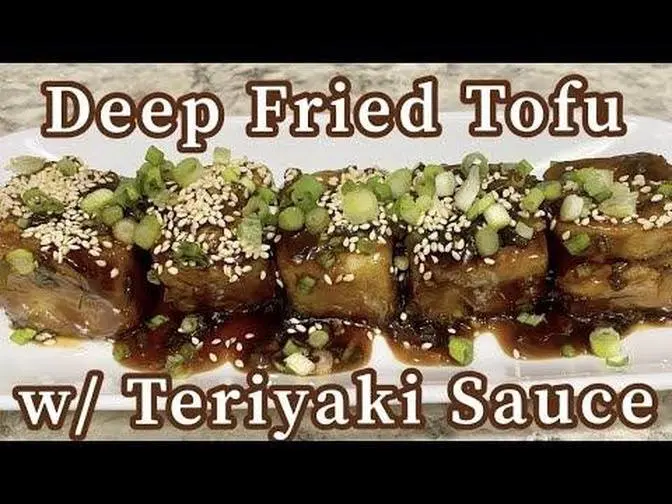 Deep Fried Tofu w/ Teriyaki Sauce Easy Recipe.