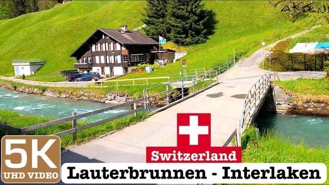 Lauterbrunnen - Interlaken, Switzerland Train Journey Summer 2021 _ 5K_ 4K UHD Video
