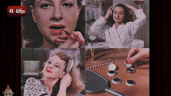 Vintage 1950s Makeup Tutorial & Hair Care Routine | 4K 60fps