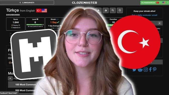 Is this the BEST app to learn vocabulary in a language? Learning Turkish w/ CLOZEMASTER
