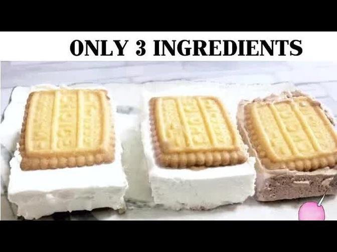HOMEMADE BISCUITS ICE CREAM/ONLY 3 INGREDIENTS/Easy to make /tasty and yummy
