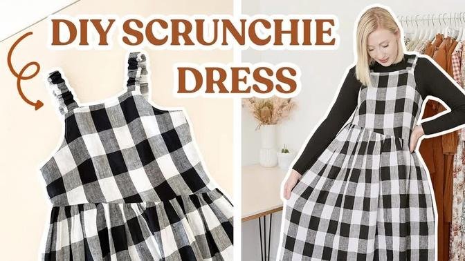 DIY Scrunchie Strap Midi Dress (With an Asymmetrical Waistline!) | Sewing Tutorial