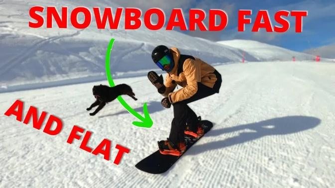 HOW TO SNOWBOARD ON A FLAT BASE... FAST - BEGINNER to EXPERT