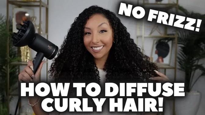 How To Diffuse Curly Hair! NO FRIZZ! | BiancaReneeToday