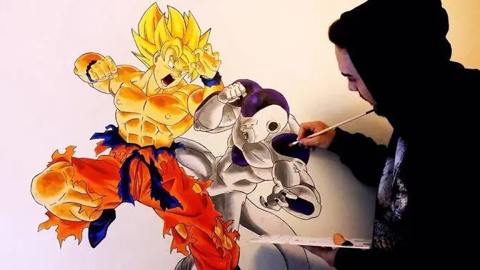 DIBUJANDO A LO GRANDE | Mural Goku VS Freezer | +35 Horas trabajo | Wall DIBUJANDO A LO GRANDE | Mural Goku VS Freezer | +35 Horas trabajo | Wall