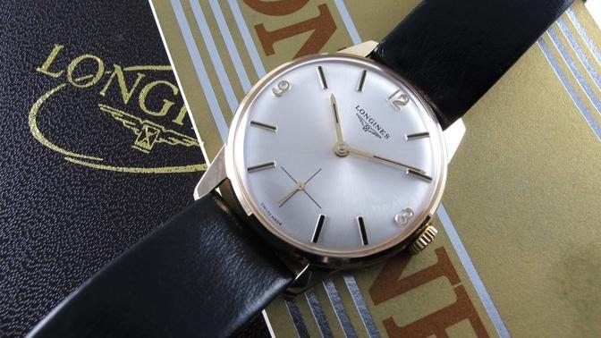 Gold Longines vintage wristwatch, sold in 1976
