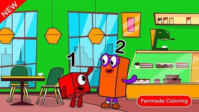 Numberblocks 1 and 2 at the Cafe | Numberblocks Fanmade Coloring Story
