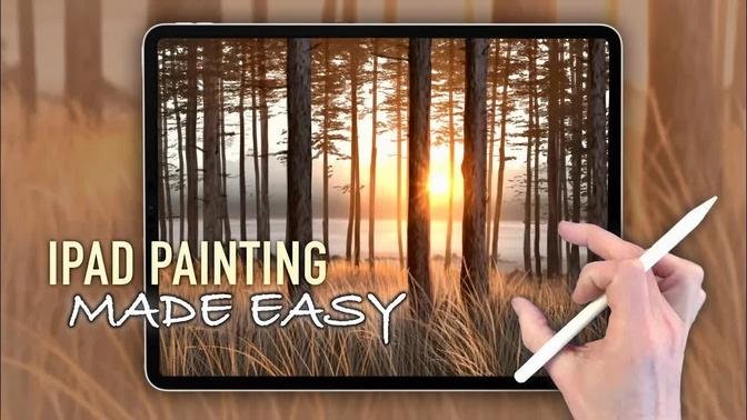 IPAD PAINTING MADE EASY - Fall Grassy Woodland landscape Procreate tutorial