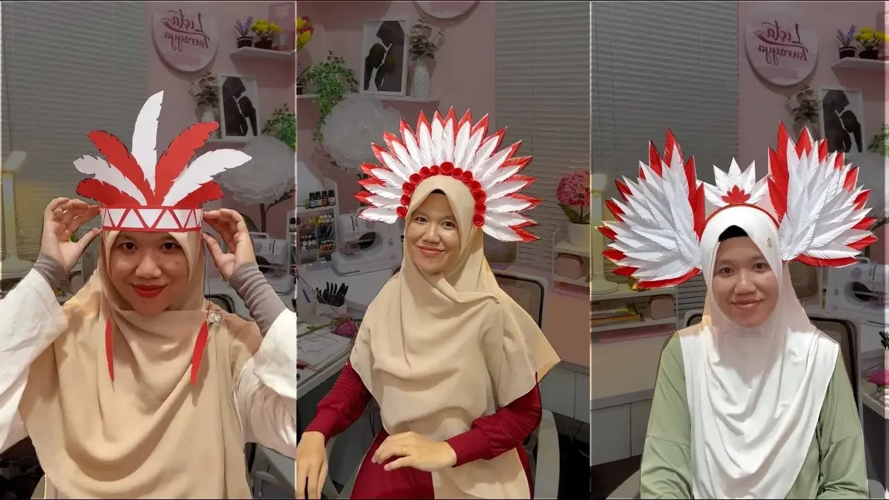 Tutorial bando hias untuk carnaval / pawai agustusan ! Membuat bando hias merah putih dengan kertas