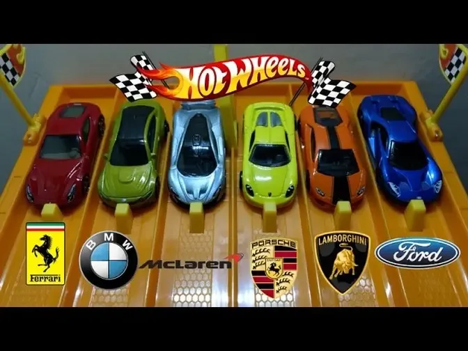 Hotwheels Supercar Drag Race! Ferrari vs BMW vs McLaren vs Lamborghini vs  Porsche vs Ford GT!.