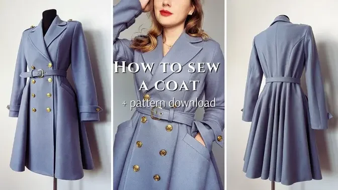 How to sew a coat | Erica coat sewing tutorial + pattern