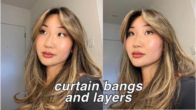 HOW I STYLE CURTAIN BANGS & HAIR CARE | volume hair with Dyson Airwrap, my haircut and color
