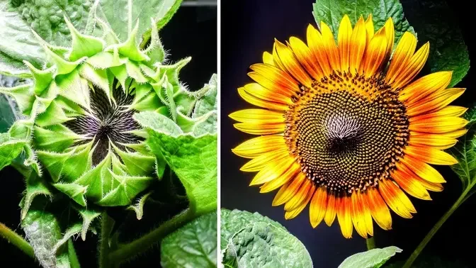 Growing Sunflower Time-lapse Part 2_ Day 31 to Flower Blooming