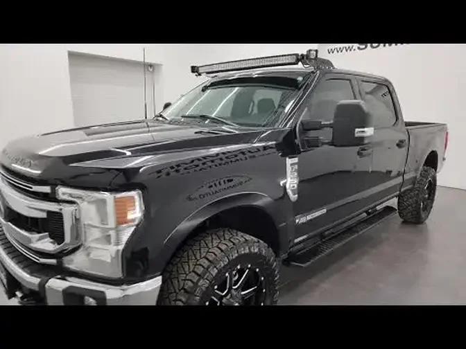 2022 FORD F250 XLT CREW SHORT POWERSTROKE DIESEL BLACK AGATE 4K WALKAROUND 13610Z