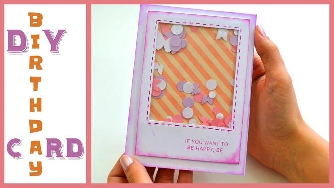 Birthday Scrapbook Paper Ideas || How to make an Easy Shaker Card || Paper Crafts - Giulia's Art