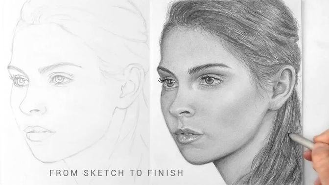 How to draw and shade a portrait using Graphite Pencils