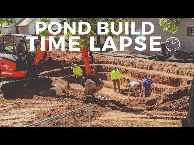 TIME LAPSE of Building our Swimming Pond