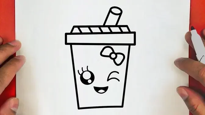 HOW TO DRAW A CUTE DRINK  ,STEP BY STEP, DRAW Cute things