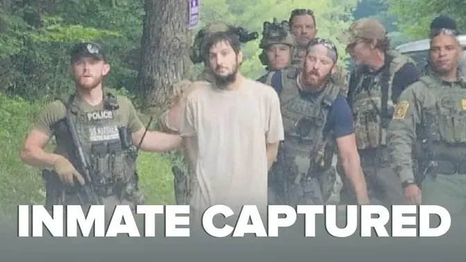 Video shows escaped inmate captured by authorities  #breakingnewsalert