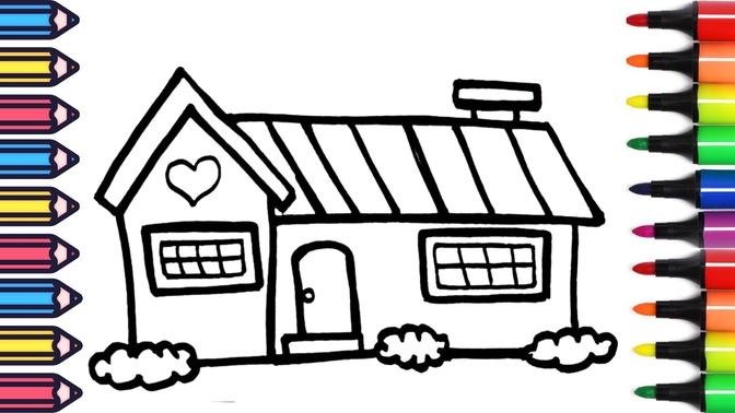 How to draw a house | learn to draw | easy drawing house for kids