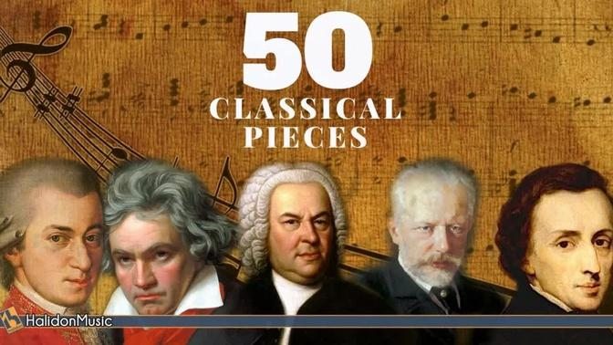50 Most Famous Pieces of Classical Music-Chopin, Beethoven, Mozart, Tchaikovsky, Strauss,...