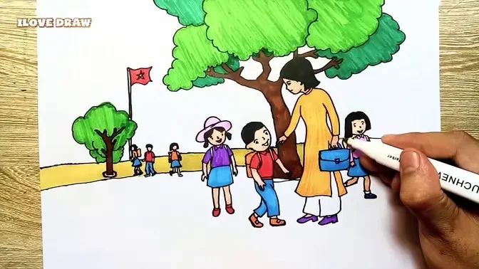 Vẽ tranh là cách thể hiện tình cảm và sự tri ân đến các nhà giáo của chúng ta. Hãy cùng thưởng thức bức tranh đầy ý nghĩa về ngày nhà giáo Việt Nam, nơi mà mỗi nét vẽ đều mang trong mình sự cảm kích đến vô tận của chúng ta đối với các thầy cô giáo.