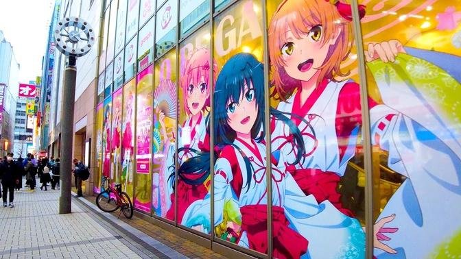 Akihabara in Tokyo 🐶🍻 Deep Anime Town ♪ 💖 4K ASMR non-stop 1 hour 01 minutes